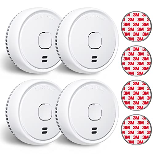 Ecoey Smoke Detector, Smoke Alarm with Advanced Photoelectric Technology, Fire Alarm Smoke Detector with Test Button and Low Battery Reminder, Fire Alarm Used in Bedroom, Home, FJ138, 4 Packs Ecoey Smoke Detector, Smoke Alarm with Advanced Photoelectric Technology, Fire Alarm Smoke Detector with Test Button and Low Battery Reminder, Fire Alarm Used in Bedroom, Home, FJ138, 4 Packs