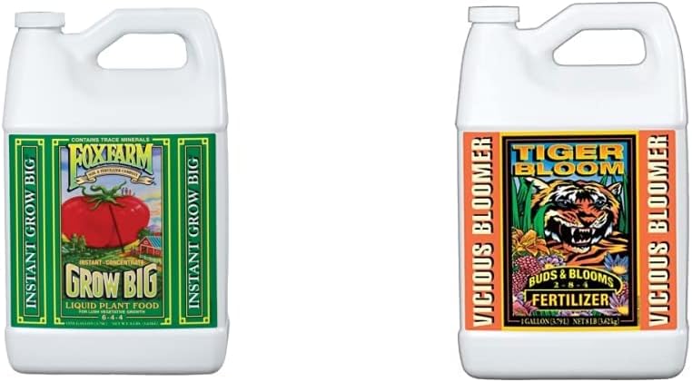FoxFarm Grow Big Soil Liquid Concentrate Fertilizer, 1 Gallon FX14020 Tiger Bloom Fertilizer, 1 Gallon FoxFarm Grow Big Soil Liquid Concentrate Fertilizer, 1 Gallon FX14020 Tiger Bloom Fertilizer, 1 Gallon