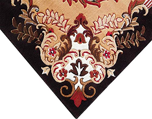 Image of Premium Soft Thick Geometric Rug - 6 x 8 Feet (180 x 235 Cm) Brown A - Anti-Skid, Washable, Acrylic for Living Room, Bedroom & Home Decor