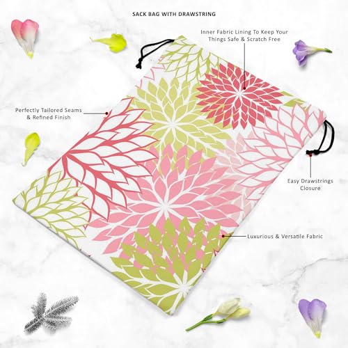 Image of ArtzFolio Hand Draw Flowers | Reusable Sack Bag | Bag for Gym, Storage, Vegetable & Travel