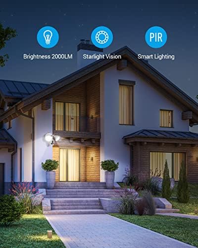 EZVIZ Floodlight Security Camera Outdoor, Smart PIR Motion Detection, 1080P, Starlight Colour Night Vision up to 18M, Weatherproof, Two-Way Talk, Local & Cloud Storage, Hardwired Installation (LC1)