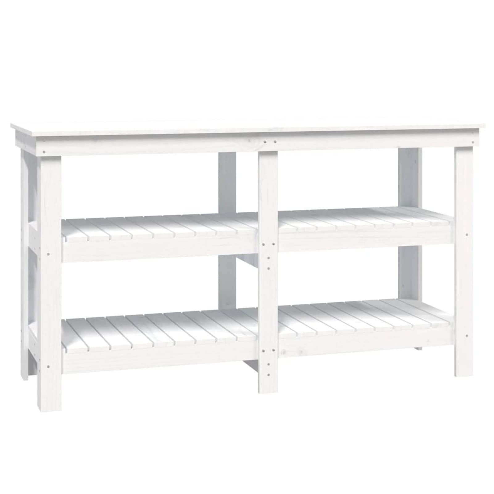 LAPOOH Banco de Trabajo, Mesa De Trabajo Taller, Caballete Mesa, Banco Herramientas, Bancada De Trabalho, Caballete para Mesa, de Madera Maciza de Pino Blanco 142,5x50x80 cm