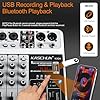 Professional 4-Channel DJ Audio Mixer, Bluetooth Sound Board with USB MP3 Input & 48V Phantom Power for Karaoke, Podcasting, Live Streaming & Home Recording