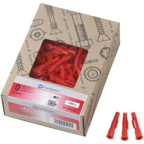 Metafranc Universaldübel - Ø 6 mm - 200 Stück im praktischen Set - Made in Germany - Für Befestigungen in Voll- & Hohlbaustoffen / Allzweckdübel / Spreizdübel / Dreiflügel / 952100 Cover
