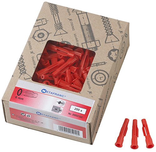 Metafranc Universaldübel - Ø 6 mm - 200 Stück im praktischen Set - Made in Germany - Für Befestigungen in Voll- & Hohlbaustoffen / Allzweckdübel / Spreizdübel / Dreiflügel / 952100 Cover