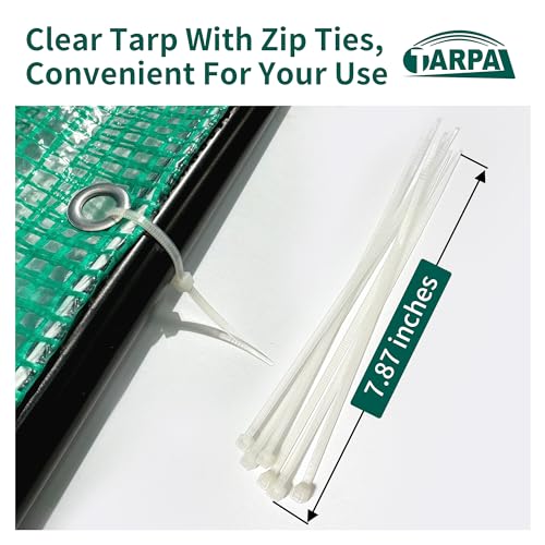 Image of TARPAL 7'x10' Clear Green Tarp Heavy Duty Waterproof 12mil with Grommets