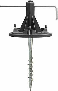 10 in. Solar Lamp Post Installation Kit with EZ-Anchor In-Ground Auger and Built-in Leveling Tool, Black, 30001