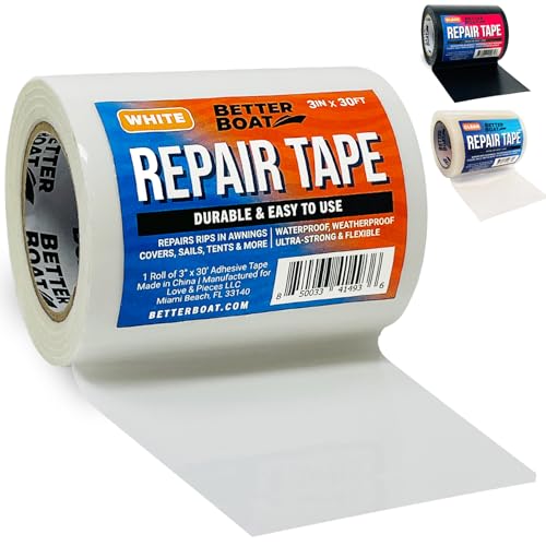 Image of Repair Tape for Fabric and Vinyl 30ft x 3in, White Waterproof Patch Tape