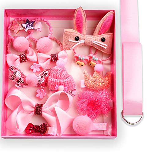 Image of Bembika Set of 18 Hairclips Hairpins Headwear Accessories for Girls Best Birthday Gift (Pink)