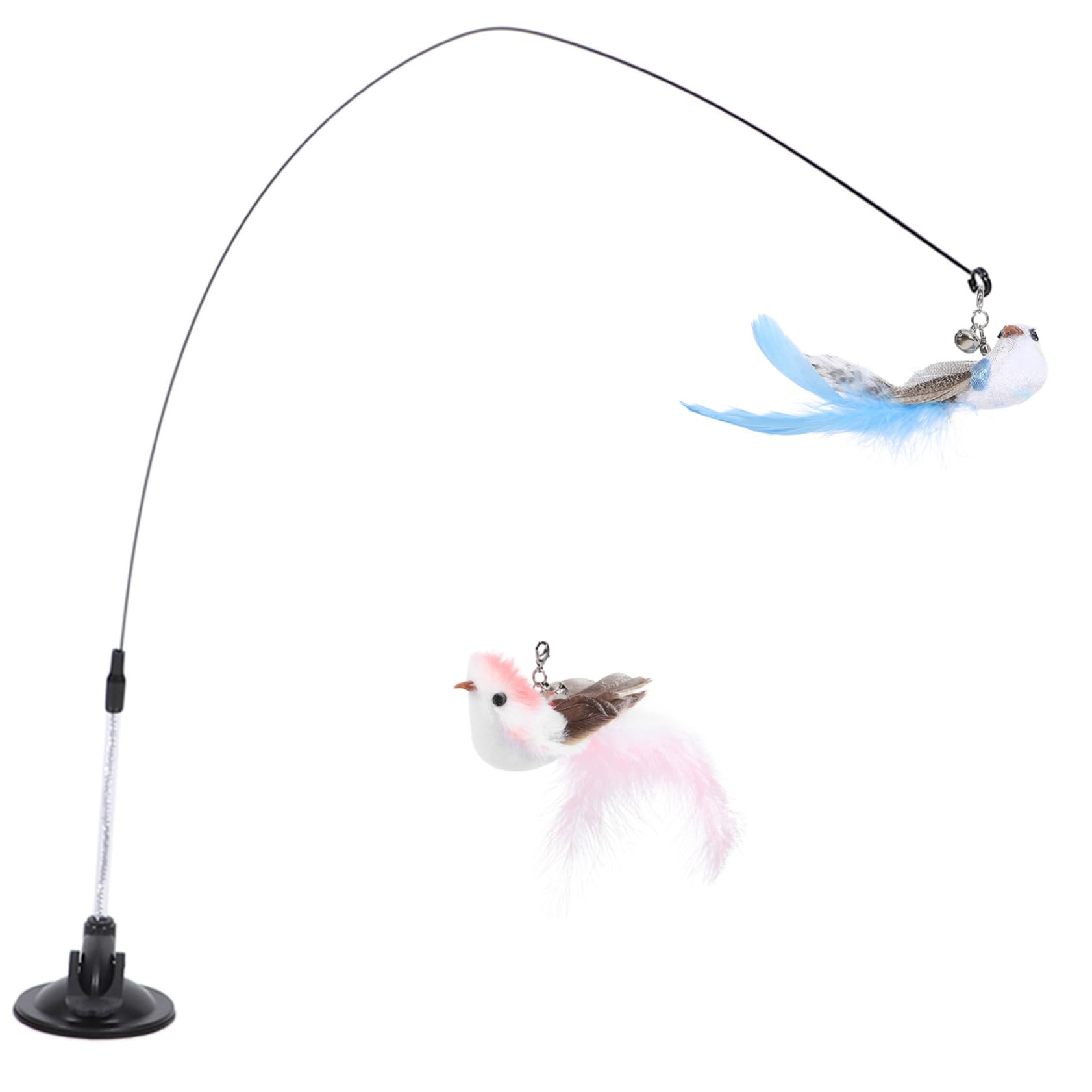 YARNOW 2 Set Bastoncino Per Gatti a Ventosa Giocattoli Per Animali Domestici Per Gatti Giocattoli Interattivi Per Per Indoor Roba Da Filo Di Acciaio