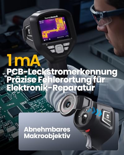 Thermal Master Wärmebildkamera 512x384 X³Auflösung, Infrarotkamera mit 3,5 IPS Display, Makro-Objektiv & Laser, WLAN/PC-Analyse, ±1,5°C Genauigkeit, Profi-Tool für Elektro-Inspektion & HVAC(Thor 001)