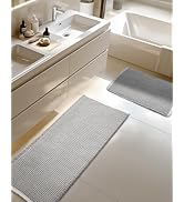Furicher Large Waffle Bath Mat Set, Non Slip Bathroom Mat Ultra Absorbent Bath Mats for Decor, Ex...