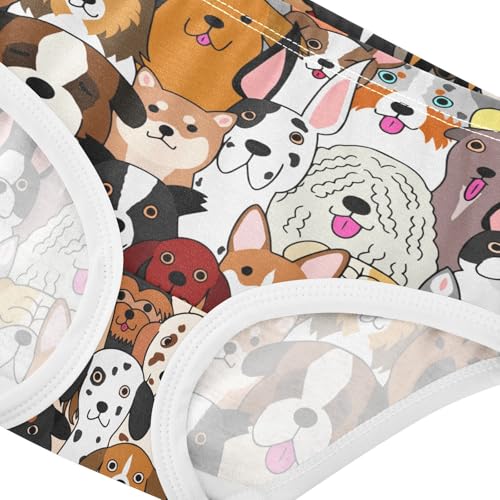 Little Girls' Soft Cotton Underwear Kids Breathable Comfort Cartoon Dogs Panties Briefs Toddler4