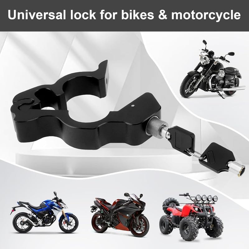 Image of Sevia Motorcycle Throttle Lock - Security Anti-Theft Grip Lock for Cruiser Sport Bike - CNC Machined Aluminum Lever - Quick & Durable