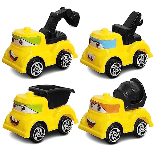 Kit 7 Carrinhos de Friccao Baby Caminhao Betoneira Escavadeira Basculante Guincho e Bau