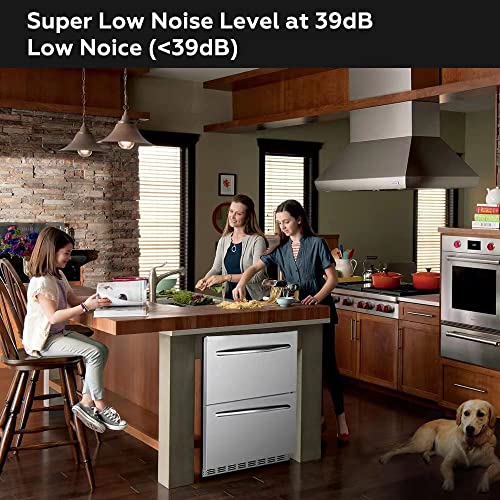 Under Counter Refrigerator, Stainless Steel Under Counter Drawer Fridge Beverage Fridge Refrigerator with Digital Displayfor Outdoor and Home Use