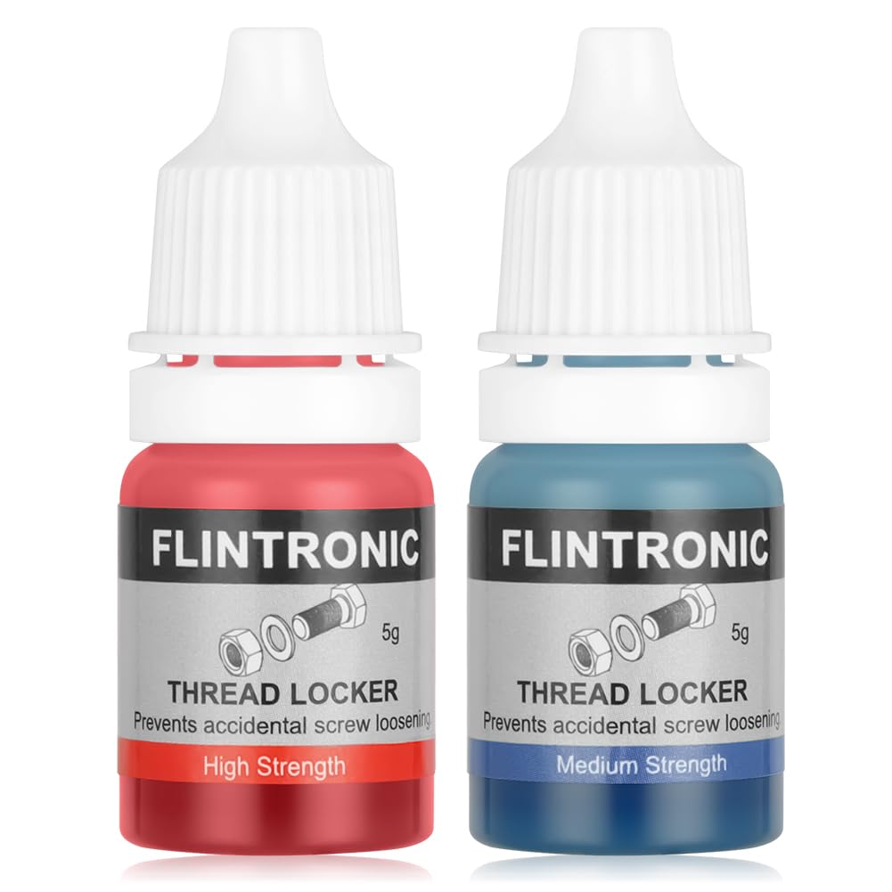 Flintronic Frenafiletti, 2Pcs x 5 ml Frenafiletti Medio e Alta Resistenza, Resistente a Urti e Vibrazioni, per Dadi, Bulloni, Elementi di Fissaggio Metallici, Fissaggio a Vite