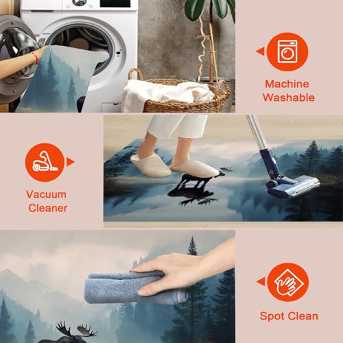 Tapis lac élan antidérapant lavable pour éviter les taches