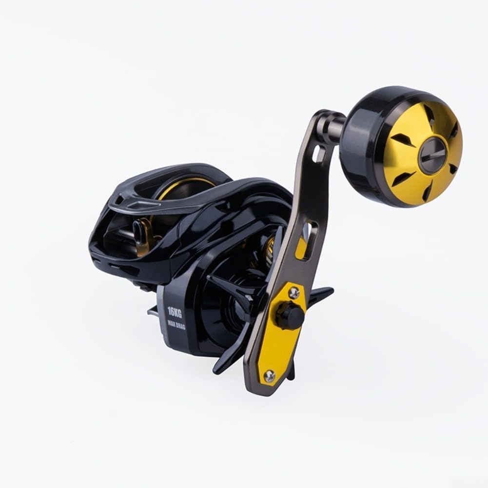 Aluminiowa szpula kołowrotek Baitcaster 6+1BB włókno węglowe | Aluminiowa szpula CNC, głęboka konstrukcja, zapobiega ślizganiu się linii, długa odległość odlewania, łożyska kulkowe 6+1