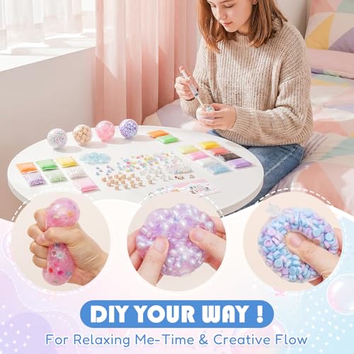 Kit para hacer bolas antiestrés DIY con limo y arcilla moldeable TPR 6