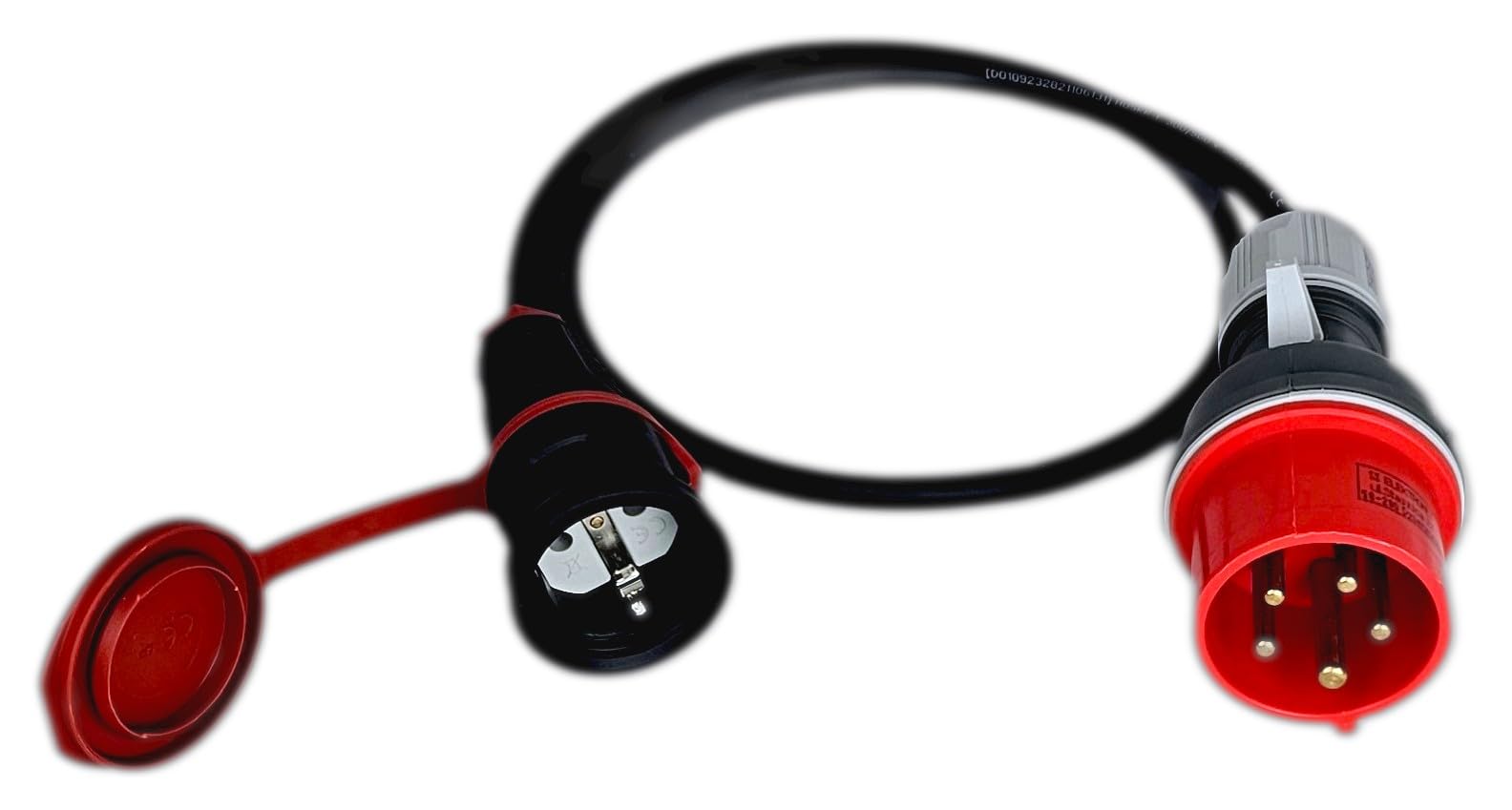 RoadEu - Rallonge Industrielle Adaptateur 0,5m, Courant Fort CEE 16A, 380V vers 220V, Prise 220V, Adaptateur 16A vers 230V