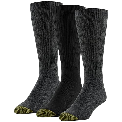 GOLDTOE Men's Fluffies Casual Crew Socks