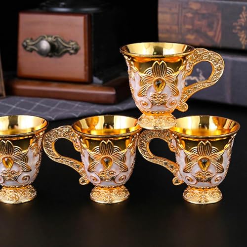 Juego de bebidas de metal resistente al calor con vasos y base de diseño 7