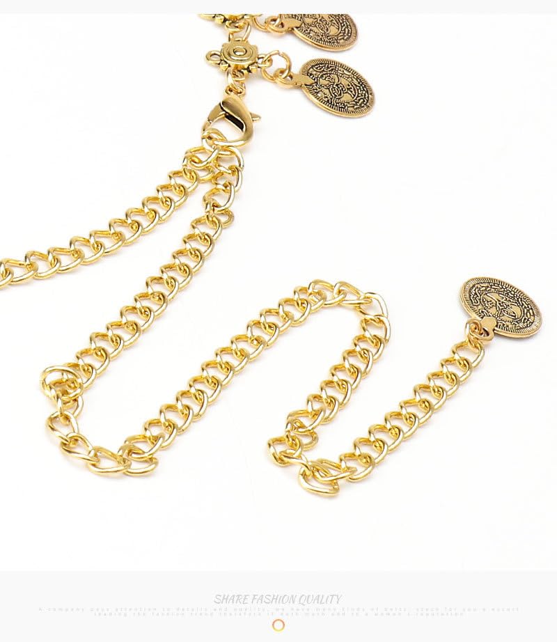 Metal Chain Coin Belt for Women Adjustable Trendy Body Waist for Girls Jeans Pants Dresses4