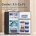 Frestec Mini Fridge with Freezer 3.5 Cu.Ft. 2 Door Refrigerator and Freezer Small Fridge for Bedroom Home Office Dorm, Small Drink Chiller, 37 dB Low Noise, Stainless Steel