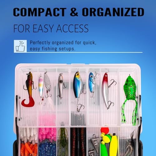 Image of 448-Pcs Fishing Lures Kit - Complete Large 3-Layer Tackle Box Set with Hooks, Weights, Bobbers, Pliers, Rigs, Leaders & Accessories for Men, Kids, Beginners, Gear gift choice for Fathers Day