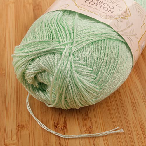 Image of JubileeYarn Baby Soft Bamboo Cotton Yarn - 50g /Skein - Mint Green - 4 Skeins