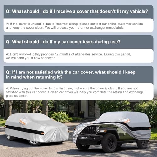 Image of 10 Layers Car Cover Custom Fit for Jeep Wrangler 2Door 2dr, Waterproof All Weather for Automobiles, Outdoor Full Cover Sun Dust Rain Protection with Cotton. Silver