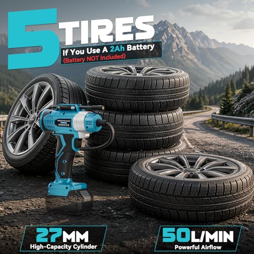 Image of 2X Faster 160PSI Cordless Tire Inflator Compatible with Makita 18V Battery