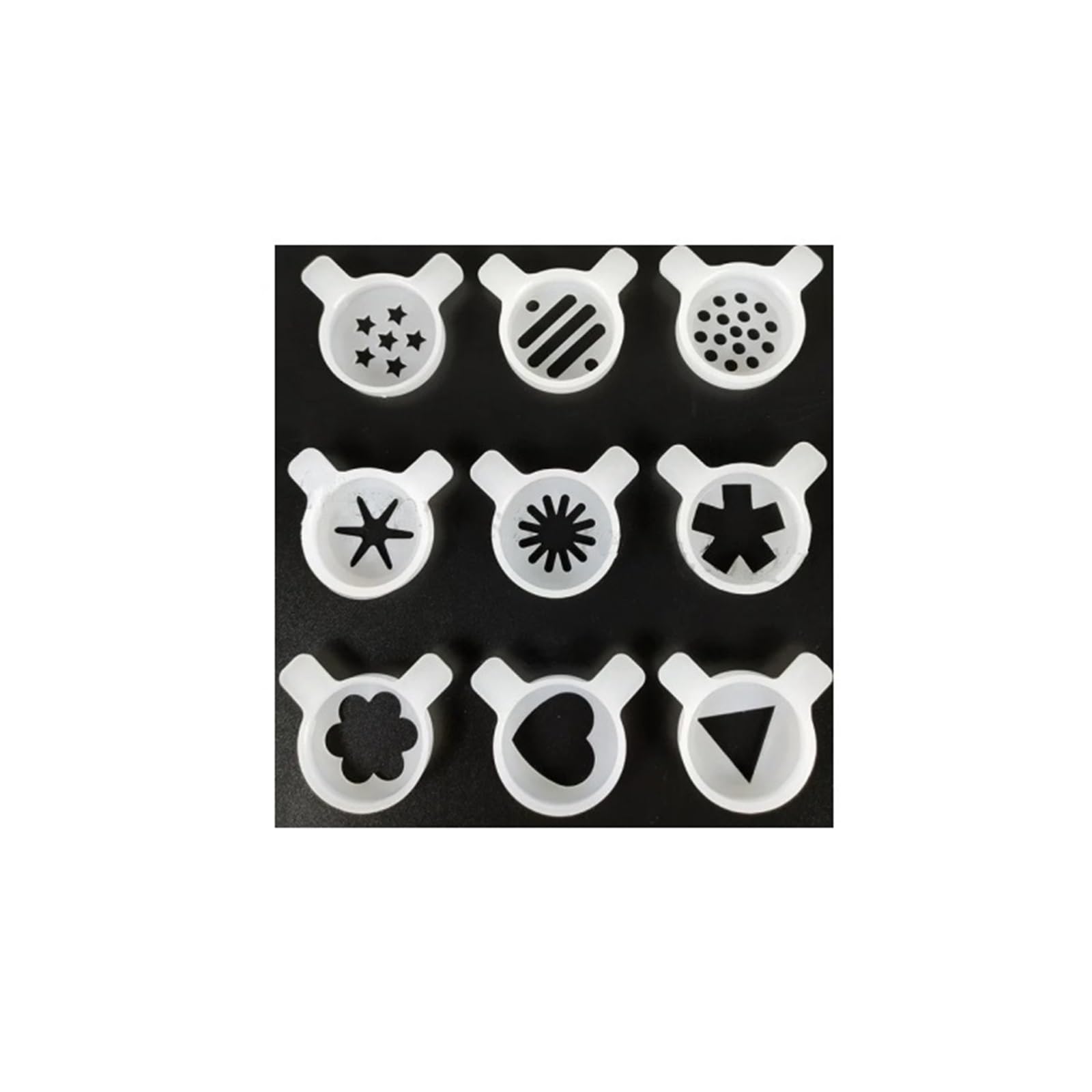 ZeAda Ice Cream Maker Accessories Modeling Caps Spare Parts of Soft Serve Ice Cream Machine 9 in 1 Moulding Lids Nozzle Accessories 29mm Inner Diameter