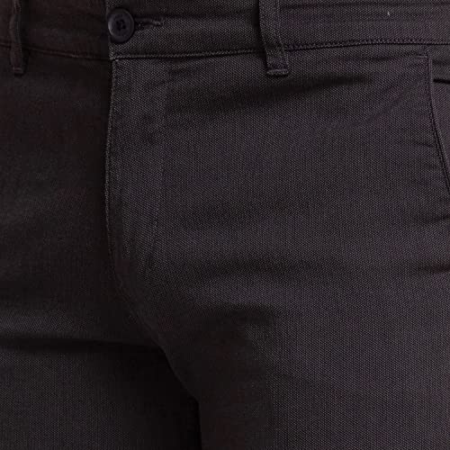 Image of Parx Men's Cotton Blend Yarn Dyed Pattern Low Rise Tapered Fit Flat Front Casual Trouser