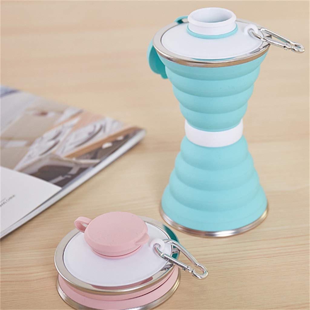 Faltbare Wasserflasche, Silikon In Lebensmittelqualität Hohe Temperaturbeständigkeit 500 Ml Komprimierte Tasse Zum Reisen