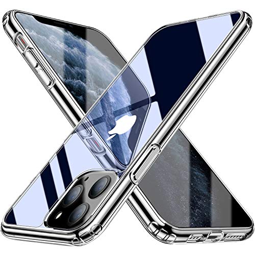 Blukar Funda iPhone 11 Pro, Carcasa Caso Transparente Silicona Anti-Araazos Absorcin de Choque con PC Duro Panel Posterior + Marco Reforzado de TPU Suave y Esquinas Reforzadas