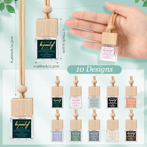 Image of Funnymoom 20 Pcs Appreciation Gift for Coworker Empty Hanging Car Air Freshener Diffuser Bulk May You Be Proud of the Work Thank You Glass Bottles Gifts for Staff Team Intern Teacher