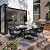PURPLE LEAF 7 Pieces Outdoor Dining Set All Weather Wicker Patio Dining Set with Rectangular Aluminum Table and Modern Armrest Dining Chairs for Garden Deck Backyard Kitchen, Grey