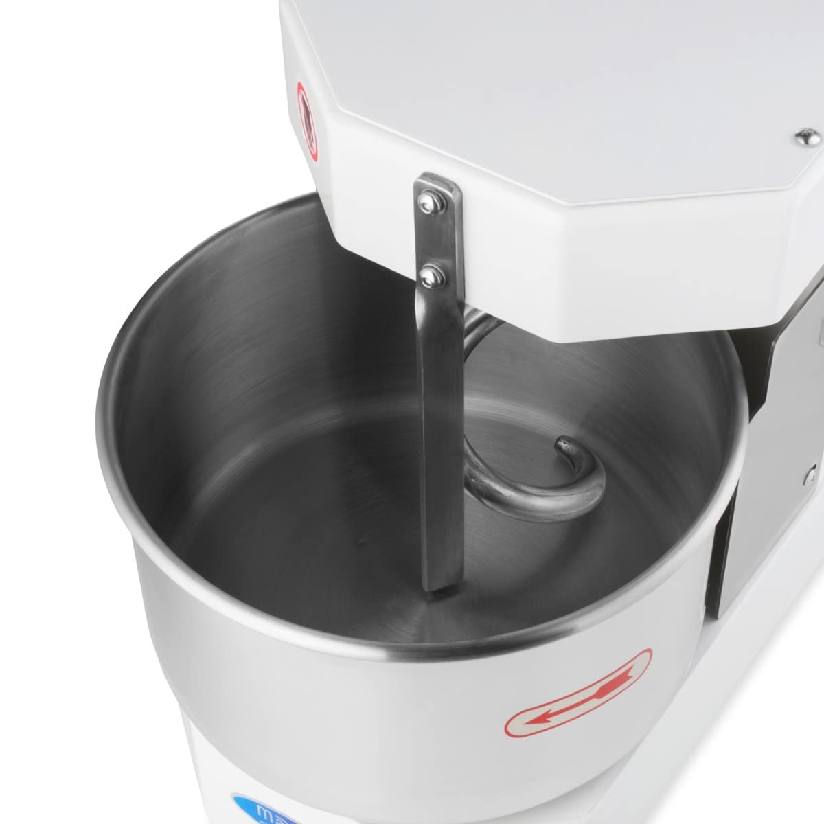 Maxima Spiralkneter 8 l 4,5 kg Teig weiß – Teigkneter – professionell – Spiralkneter mit Sicherheitskäfig – 8 Liter – 4,5 kg