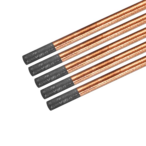 PATIKIL Copper Coated Gouging Carbon Electrode Rods, 8mm/0.3 Inch Dia, 355mm/14-inch Length for Welding, Pack of 5