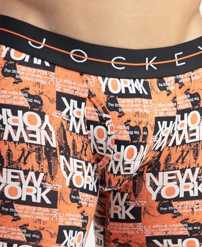 Image of Jockey NY03 Men's Super Combed Cotton Elastane Stretch Printed Boxer Brief with Ultrasoft Waistband (Prints May Vary)
