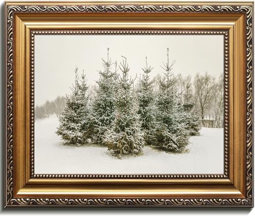 Kizbok Gold Framed Wall Art for Vintage Christmas Decor, Neutral