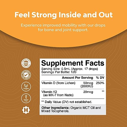 Natures Craft LE Liquid Vitamin D3 With K2 For Adults - Organic Vitamin D3 K2 Drops thumb #2