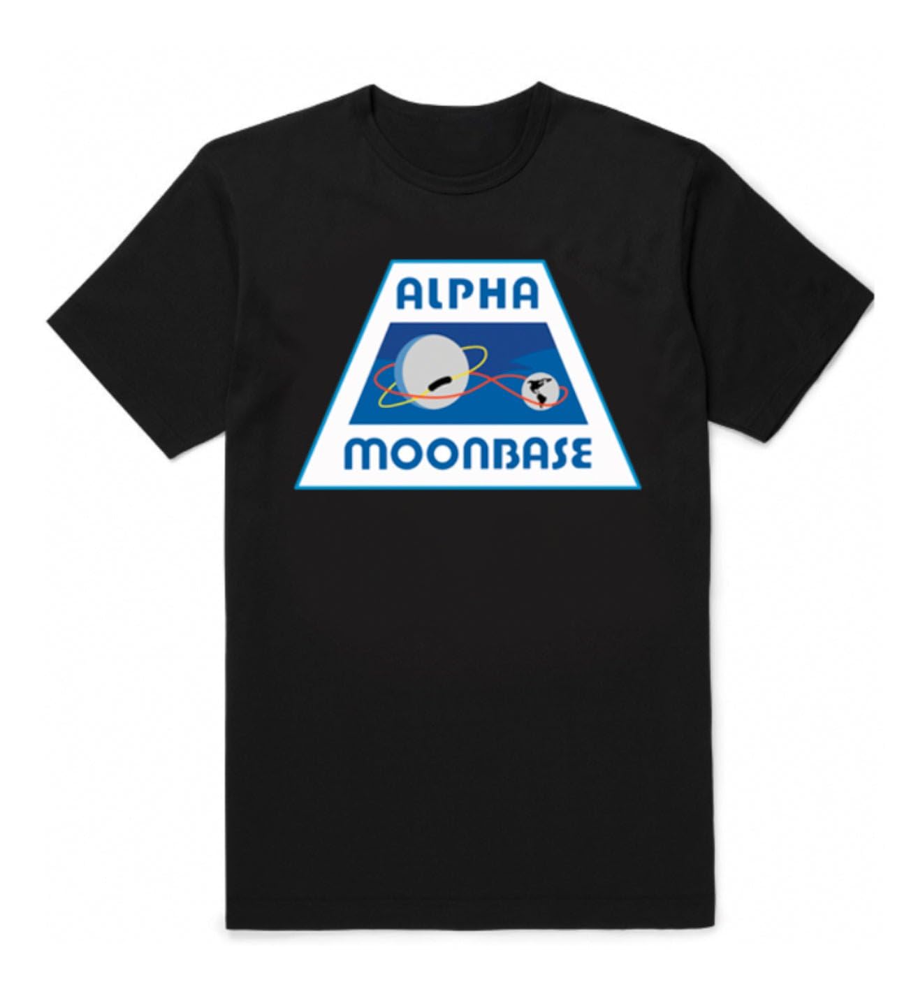 A GERRY ANDERSON Space: 1999 Moonbase Alpha T-Shirt (UK, Alpha, L, Regular, Regular, Black)