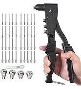 Pop Rivet Gun Kit CAMWAY Pop Riveter 4 Size 200pcs Rivets, 2.4mm 3.2mm ...