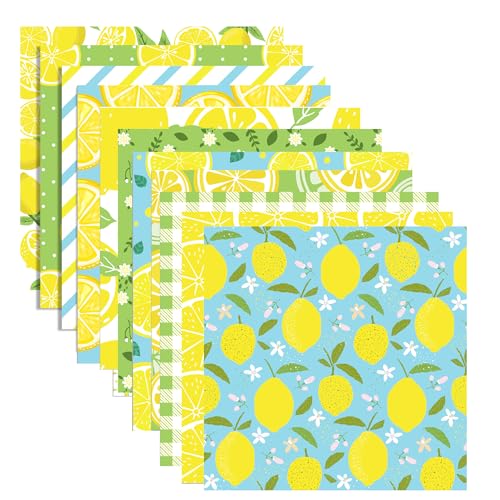 24 Sheets Lemon Scrapbook Paper 12" x 12" Lemon Pattern