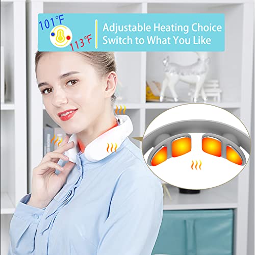 Intelligent Neck Massager With 4 Heating Pads, Electric Neck Massage Device With Heat For Neck Pain Relief, Portable Neck Machine For Neck Tension Relief Deep Tissue Trigger Point Massager Ideal Gifts #TOP3