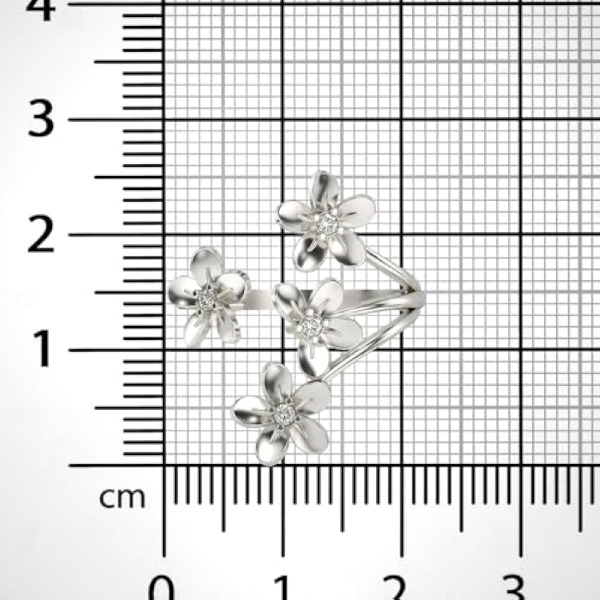 Women's Sterling Silver & Lab Grown Diamond Ring, 0.09cts