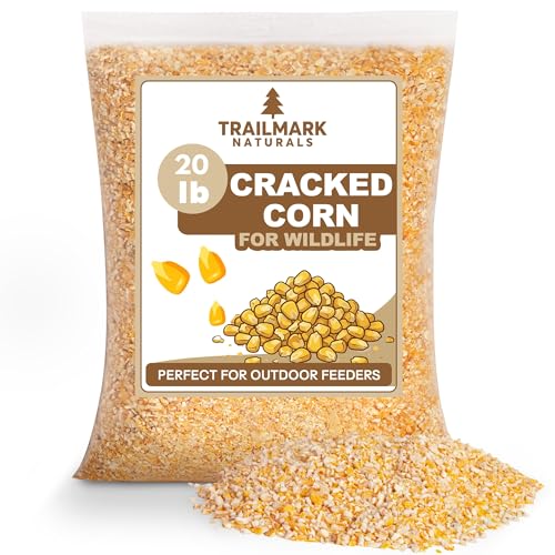 TRAILMARK NATURALS - Cracked Corn 20 lb – Premium Bird Seed & Wildlife Feed for Ducks, Deer, Squirrels, Chickens, and Turkeys – Cracked Corn for Wild Birds – Grown in USA